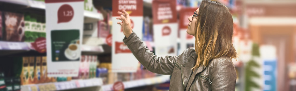Woman grocery shopping