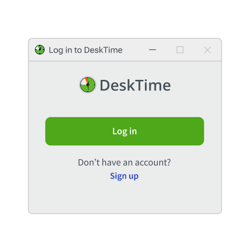 Inicie DeskTime y regístrese para empezar a hacer un seguimiento de su tiempo.