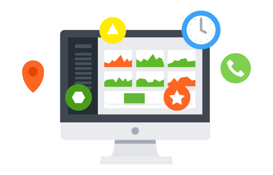 Illustration of the user dashboard in the DeskTime app