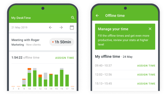 Using the mobile app for time tracking on the go