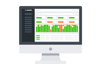 Illustration of the productivity overview dashboard in the DeskTime app