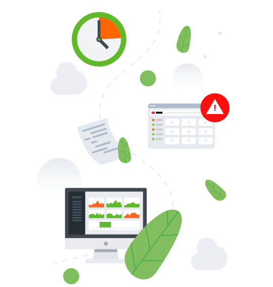 An illustration of the features in DeskTime productivity tracking software