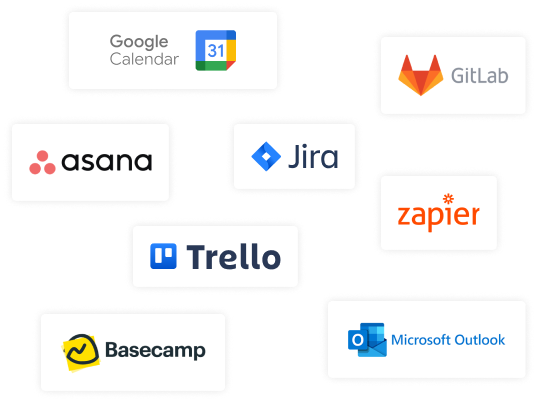 Logotipos de herramientas con las que DeskTime se puede integrar