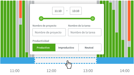 Captura de pantalla de la función del tiempo sin conexión de DeskTime